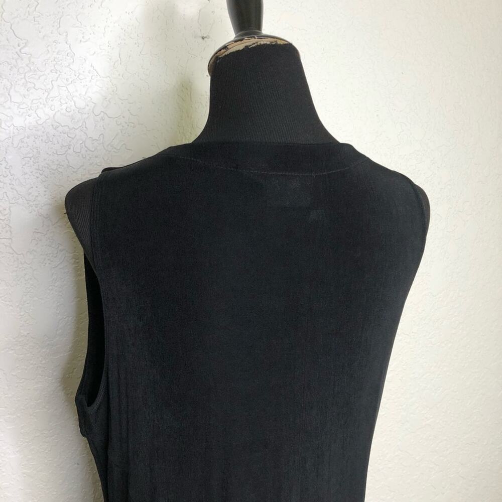 Chico’s Travelers black scoop neck sleeveless midi dress size 2 or Large - Picture 10 of 14